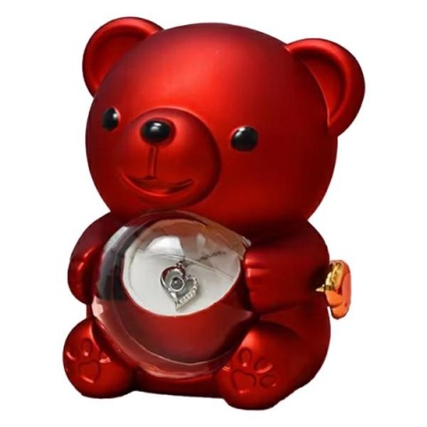 SCATOLA ORSETTO 9X10X13 ROSSA CCOLLANA ROSA STAB.